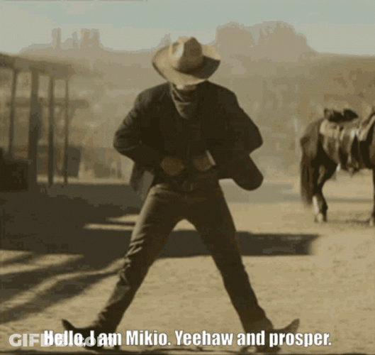 Hello I Am Mikio Yeehaw GIF