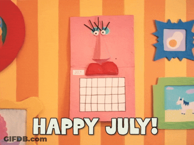 Hello July Cartoon Snail GIF