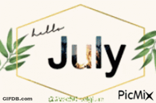 Hello July Text GIF