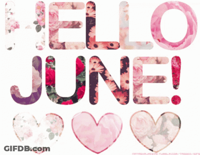 Hello June Sparkling Heart GIF