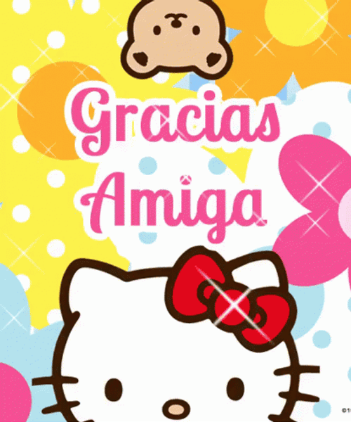 Hello Kitty And Chibimaru Muchas Gracias Amiga GIF
