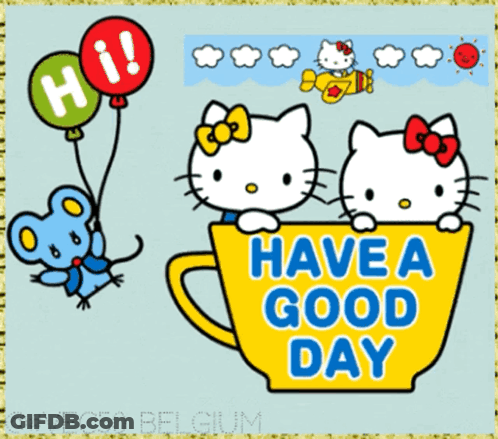 Hello Kitty Card Have A Good Day GIF