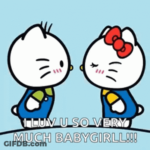Hello Kitty Characters Kissing GIF