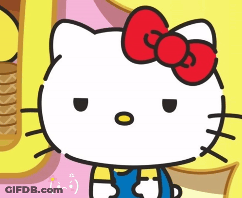 Hello Kitty Close Up With Red Bow GIF