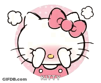Hello Kitty Covering Eyes In Circle GIF