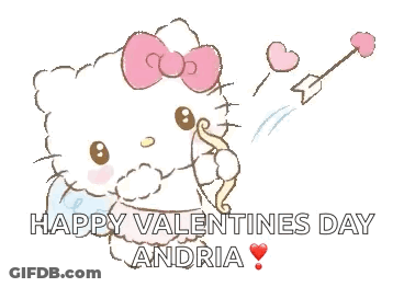 Hello Kitty Cupid's Bow Arrow Happy Valentine's Day Andria GIF
