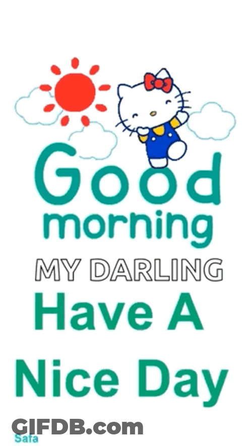 Hello Kitty Darling Animated Good Morning Monday GIF