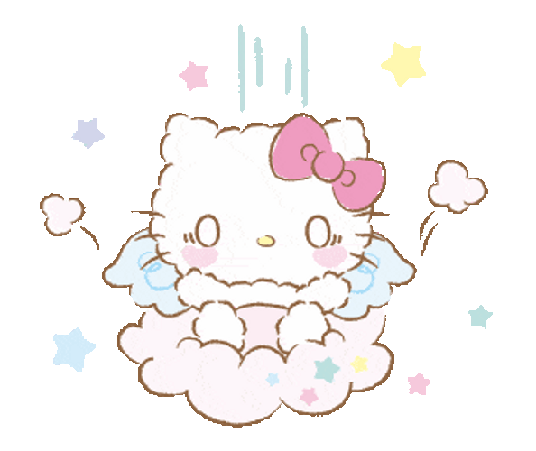 Hello Kitty Flying Angel With Wings GIF