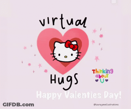 Hello Kitty Greeting Card Virtual Hugs GIF