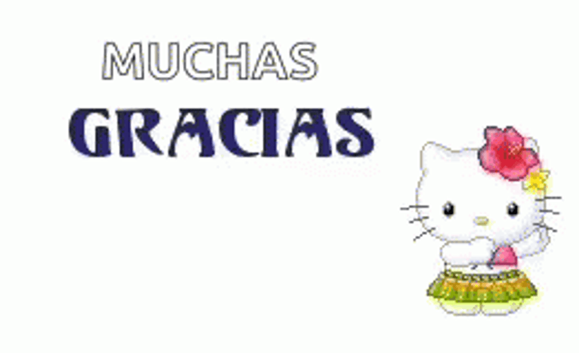 Hello Kitty Hawaiian Dancing Muchas Gracias GIF