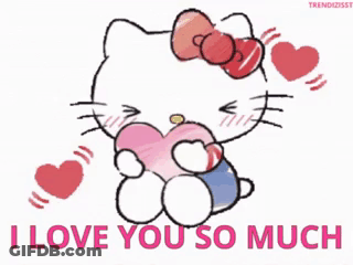 Hello Kitty Holding Heart I Love You GIF
