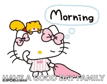 Hello Kitty Holding Pillow And Squirrel GIF