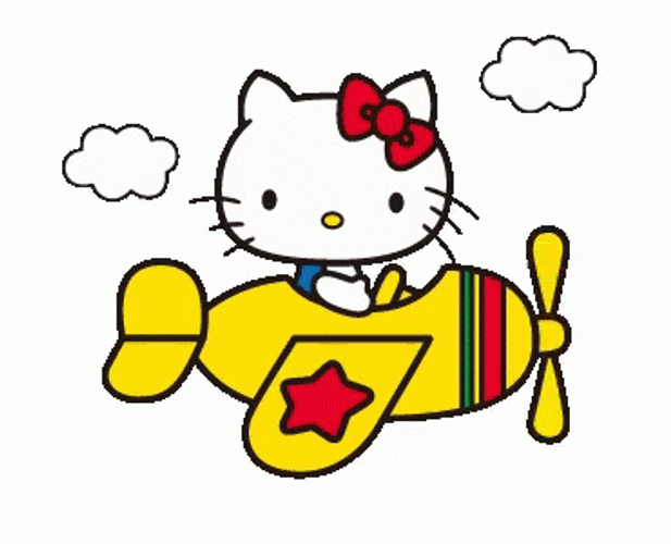 Hello Kitty In Airplane GIF