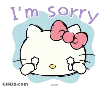 Hello Kitty Is Crying And Saying I 'M Sorry In A Cartoon . GIF