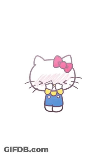 Hello Kitty Is Holding A Piece Of Paper That Says " Love You " GIF