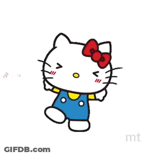 Hello Kitty Is Standing In Front Of A Fire And Says `` Em Không Thích Anh Like Hình A Khác '' . GIF