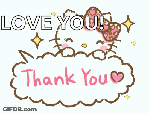 Hello Kitty Love You Thank You GIF