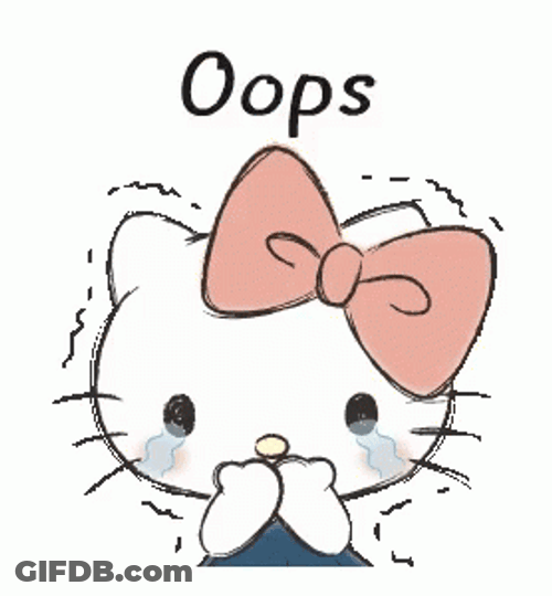 Hello Kitty Opps Scared GIF