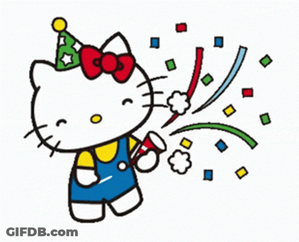 Hello Kitty Popping Confetti GIF