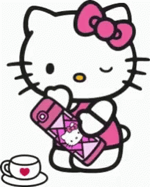 Hello Kitty Pouring Coffee GIF