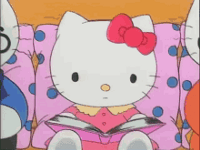 Hello Kitty Reading GIF