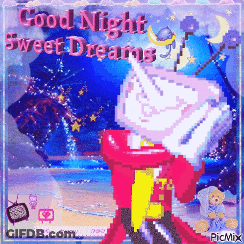 Hello Kitty Saying Good Night And Sweet Dreams GIF