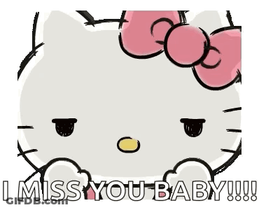 Hello Kitty Saying I Miss You Baby GIF