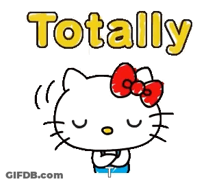 Hello Kitty Saying Totally With Bow GIF