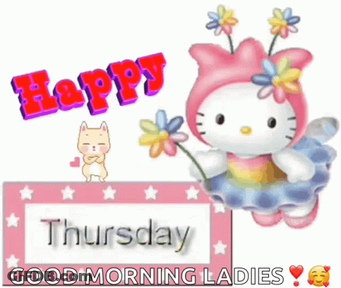 Hello Kitty Says Happy Thursday Good Morning Ladies GIF