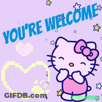 Hello Kitty Says You're Welcome With Heart GIF