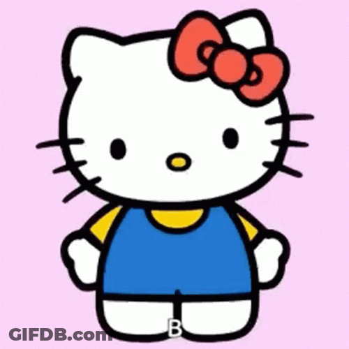 Hello Kitty Smiling Eyes Wave GIF