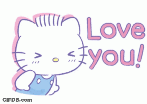 Hello Kitty Sticker Saying Love You GIF