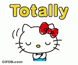 Hello Kitty Sticker Saying Totally GIF