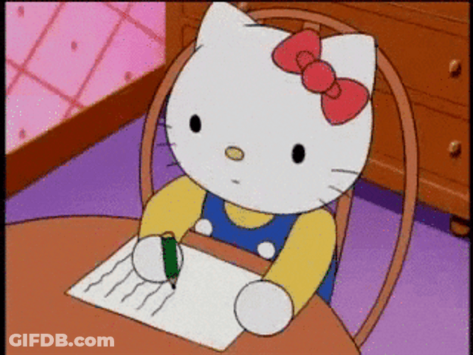 Hello Kitty Take Notes GIF