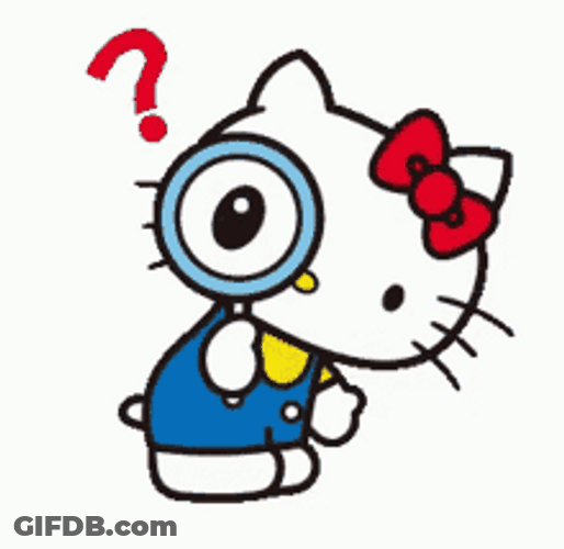 Hello Kitty Utilizing Magnifying Glass To Search GIF