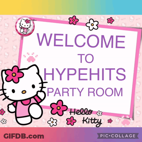Hello Kitty Welcomes To Hypehits Party Room GIF