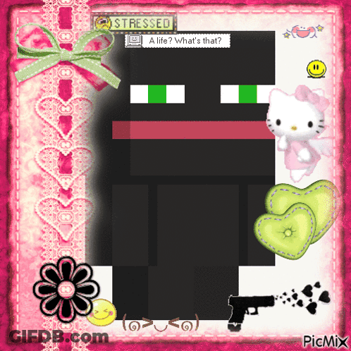 Hello Kitty With Gun Stressed A Life What's That GIF