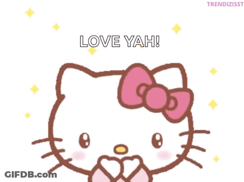 Hello Kitty With Hearts Love Yah GIF