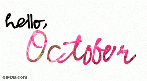 Hello October Colorful Font GIF