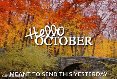 Hello October Sign GIF