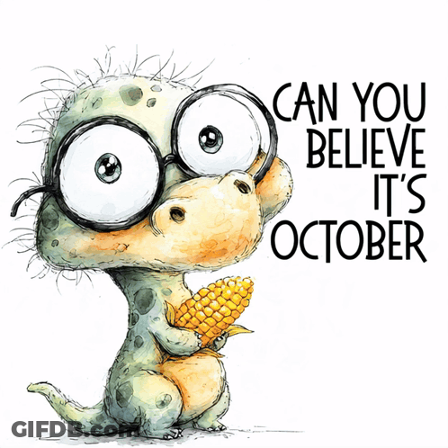 Hello October Sign GIF