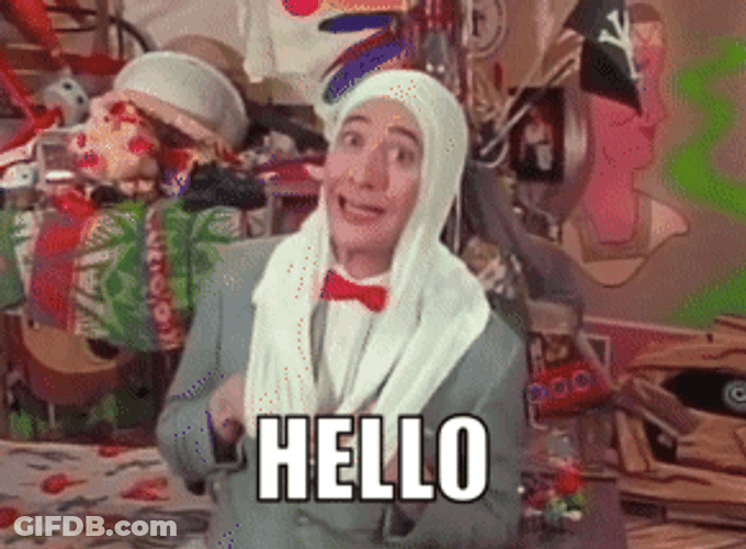 Hello Pee Wee Herman Wearing Underwear On Head GIF