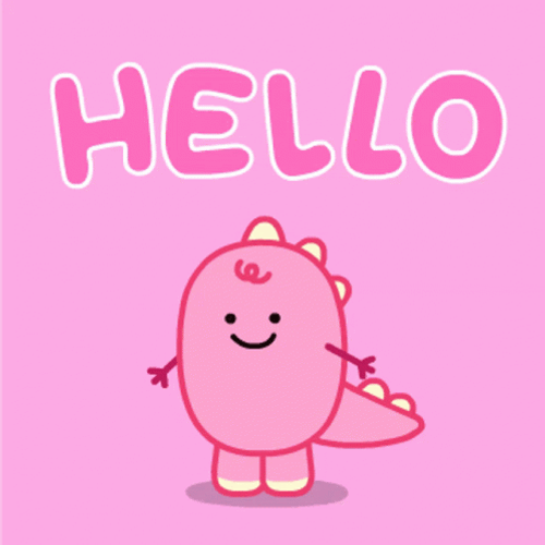 Hello Pink Dinosaur GIF