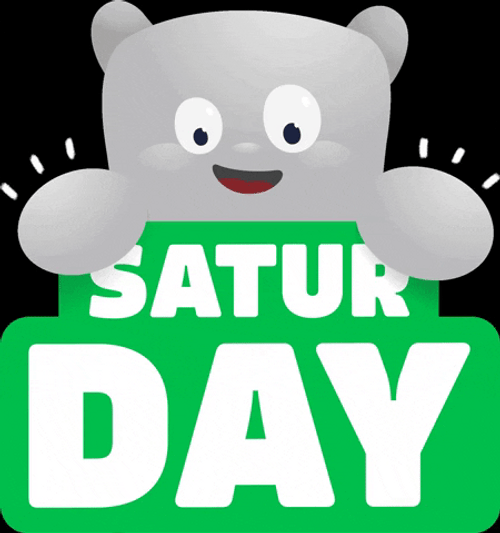 Hello Saturday Bear GIF