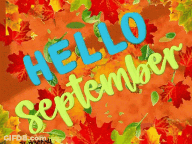 Hello September With Autum Leaves GIF