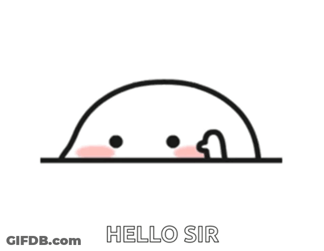 Hello Sir Peeking Cartoon Waving GIF