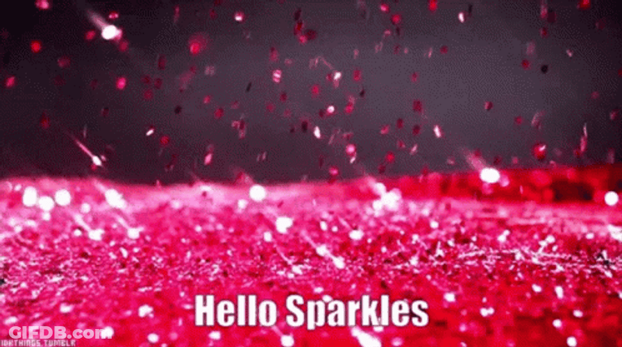 Hello Sparkles Red Glitter GIF