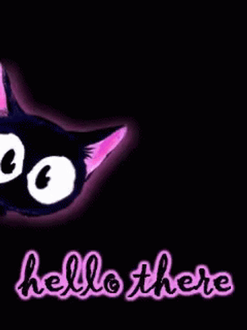 Hello There Cat Violet Lights GIF