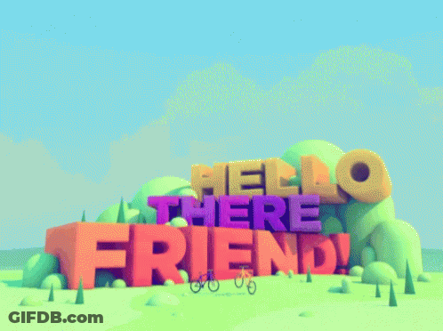 Hello There Friend Sign With Bicycle GIF