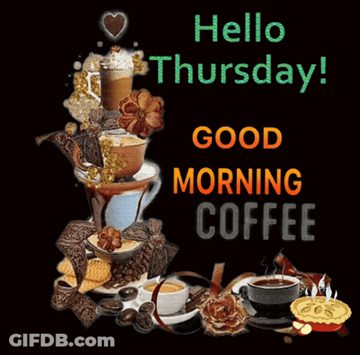 Hello Thursday Brown Motif GIF